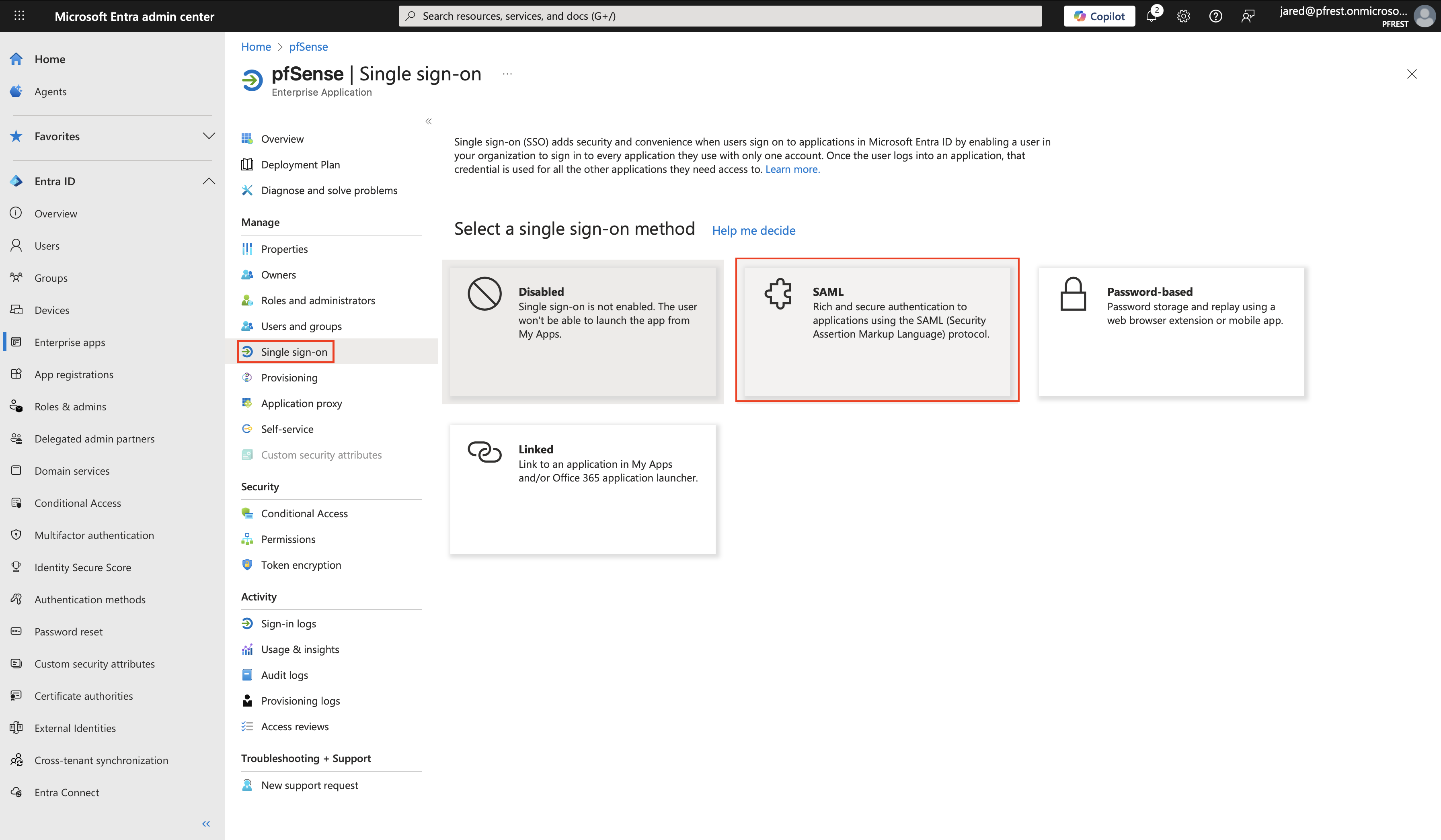 msentra_select_saml_app